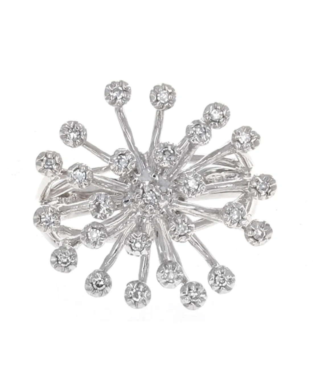 Diamond Cluster Spray Ring in White Gold - Image 2