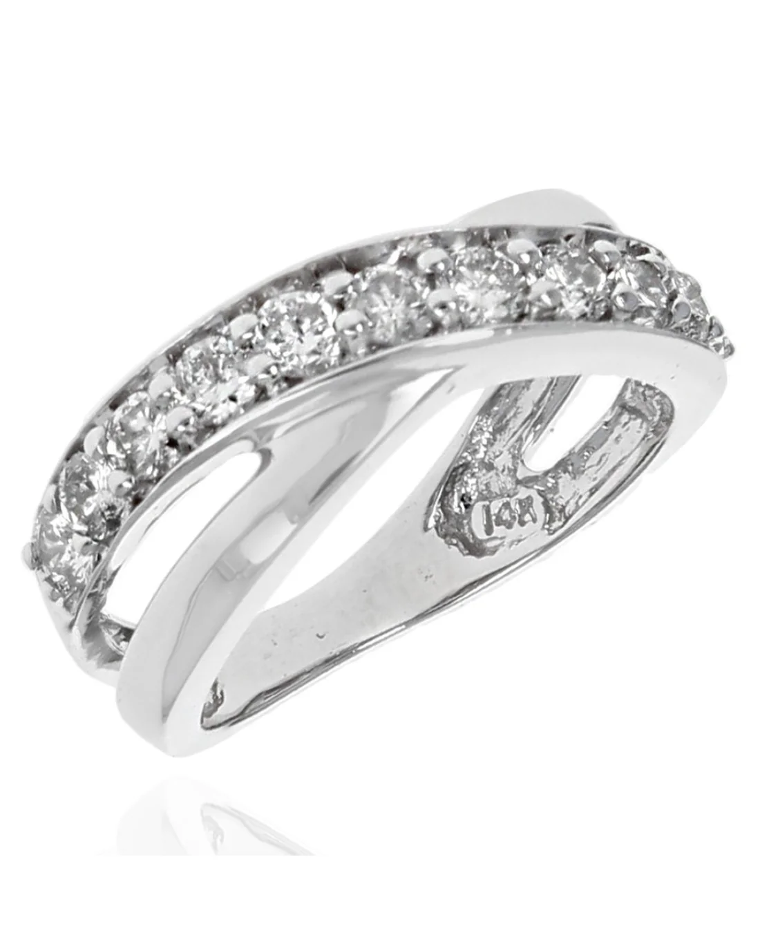 Diamond Crossover Ring in Gold