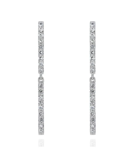 Diamond Double Bar Dangle Earrings