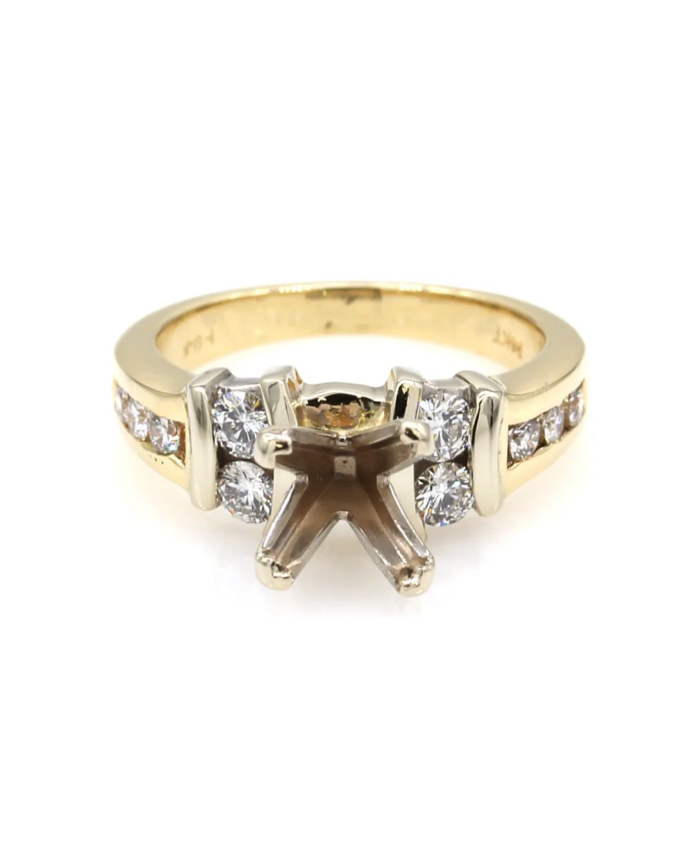 Diamond Engagement Ring Mounting in Gold - Image 2
