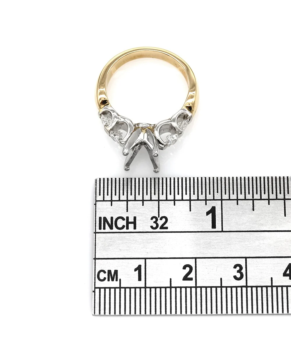 Diamond Engagement Ring Mounting in Gold and Platinum - Image 2