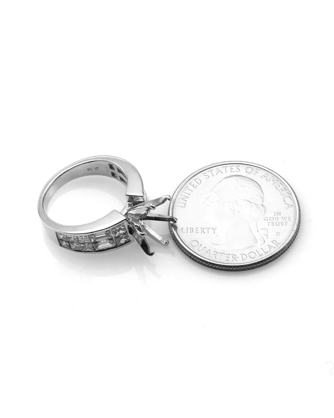 Diamond Engagement Ring Mounting in Platinum - Image 5