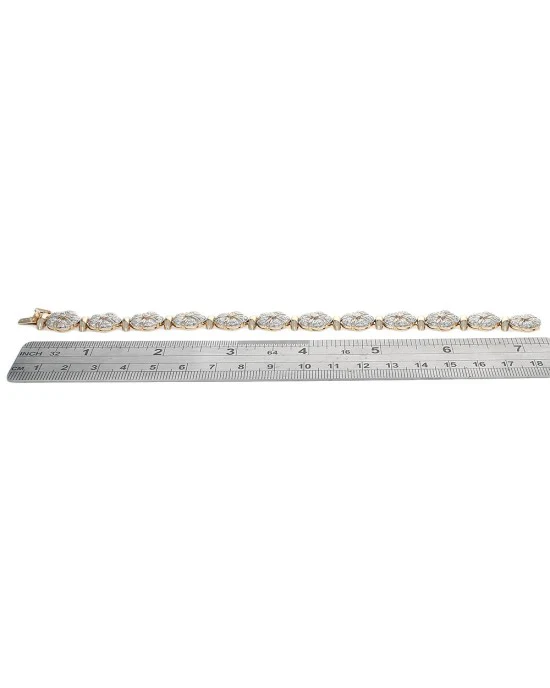 Diamond Flower Bracelet in 2 Tone Gold - Image 3