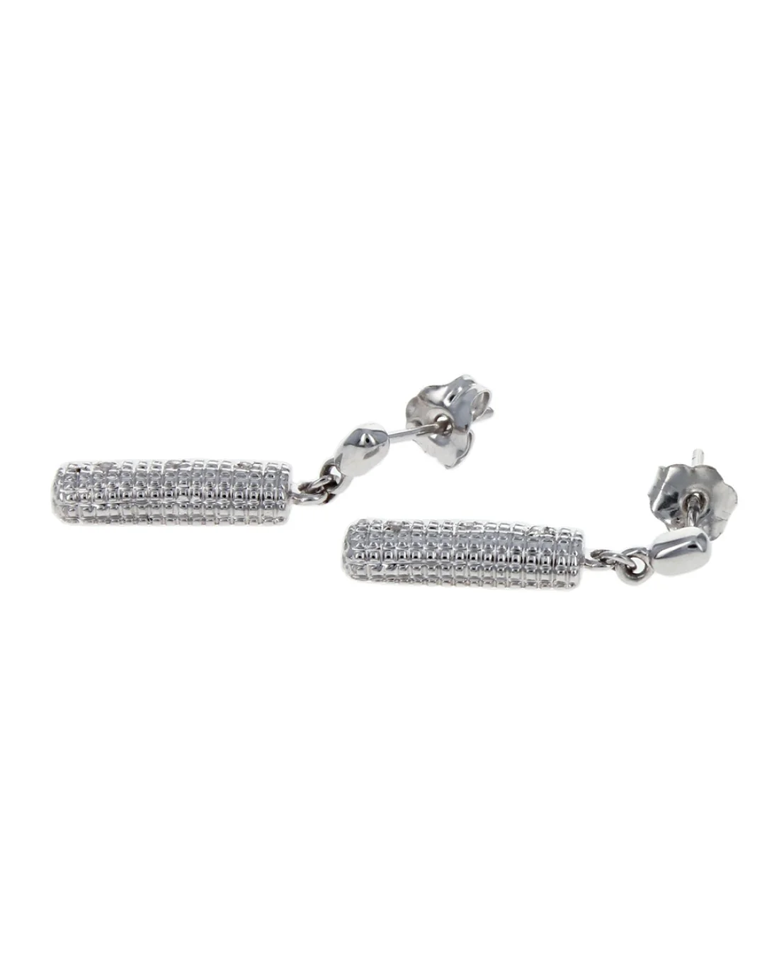 Diamond Half Cylinder Drop Earrings - Image 2