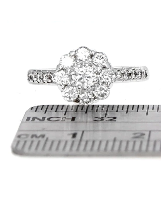 Diamond Halo Flower Ring - Image 3
