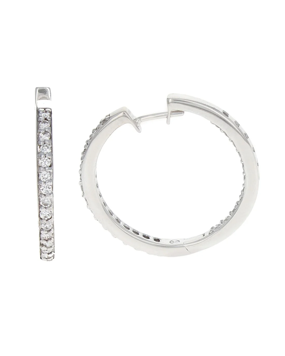 Diamond Inside Outside Hoop Earrings - Image 2