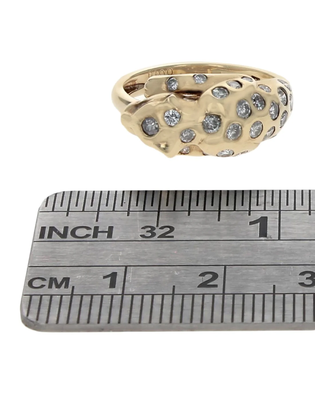 Diamond Leopard Ring with Ruby Eyes - Image 3