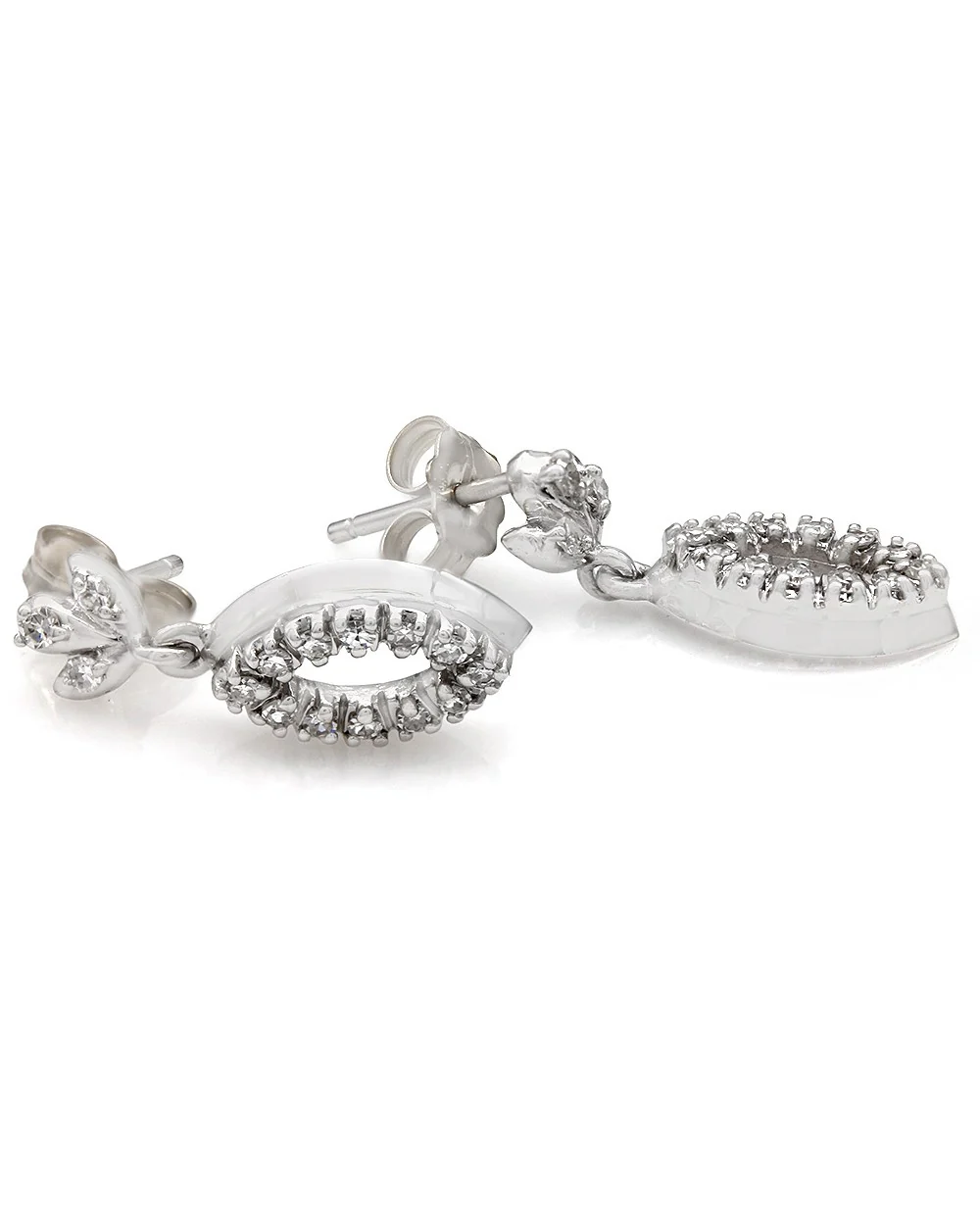 Diamond Marquise Shape Drop Earrings - Image 2