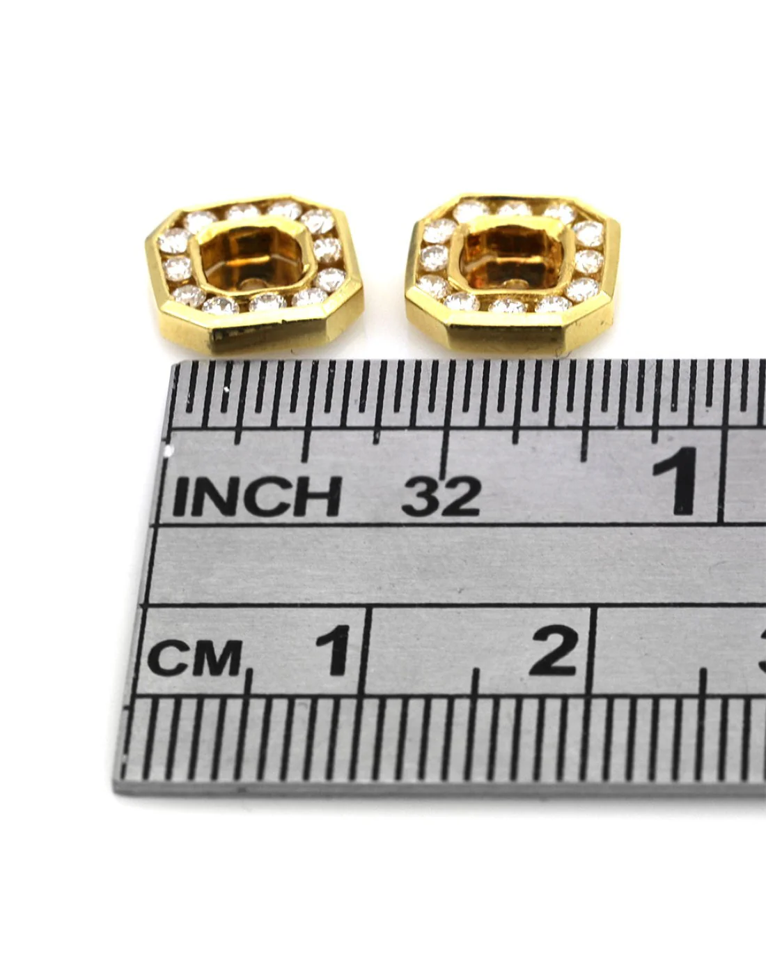 Diamond Octagon Shaped Earring Jackets - Image 2