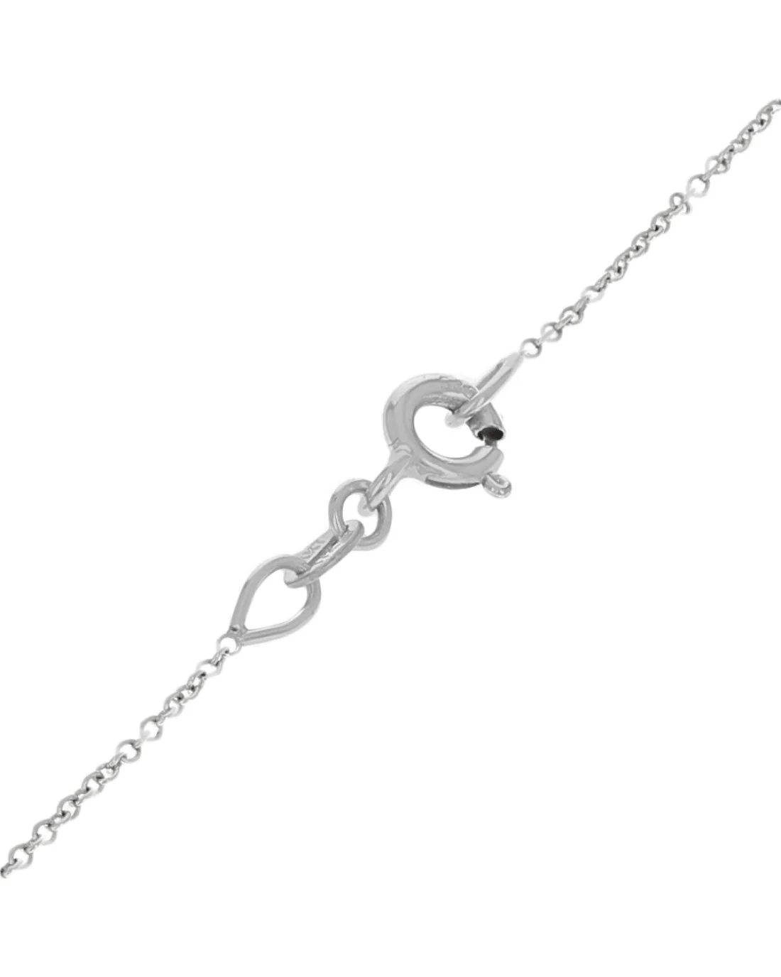 Diamond Open Heart Drop Necklace in White Gold - Image 2