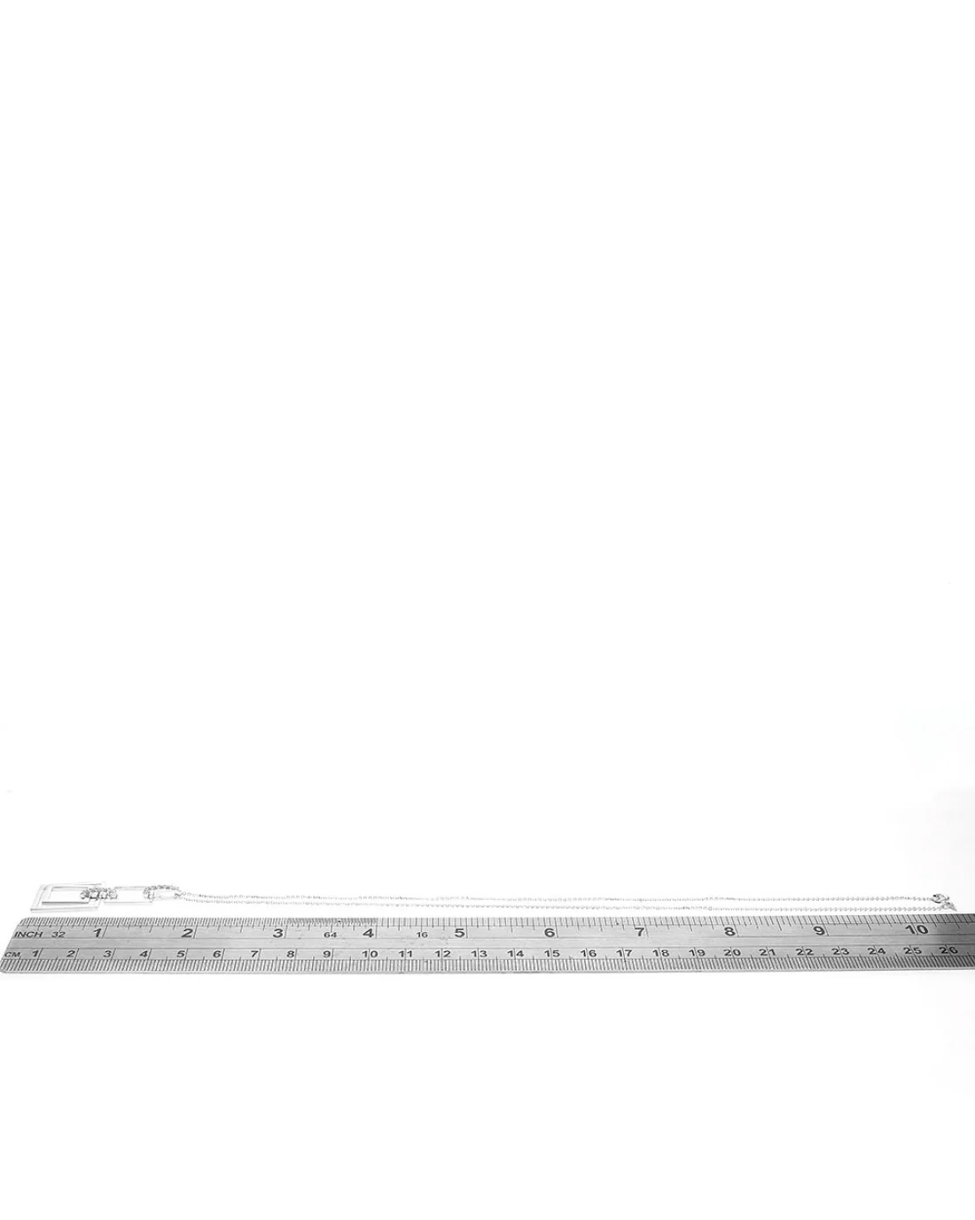 Diamond Open Square Drop on Diamond Cut Cable Chain - Image 3