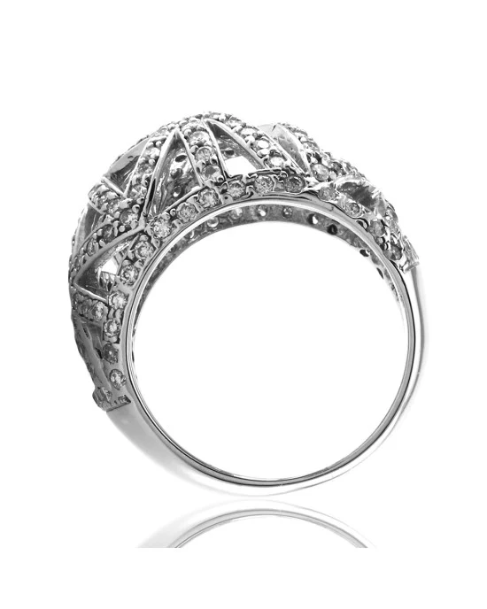 Diamond Pave Cut Out Dome Ring - Image 5