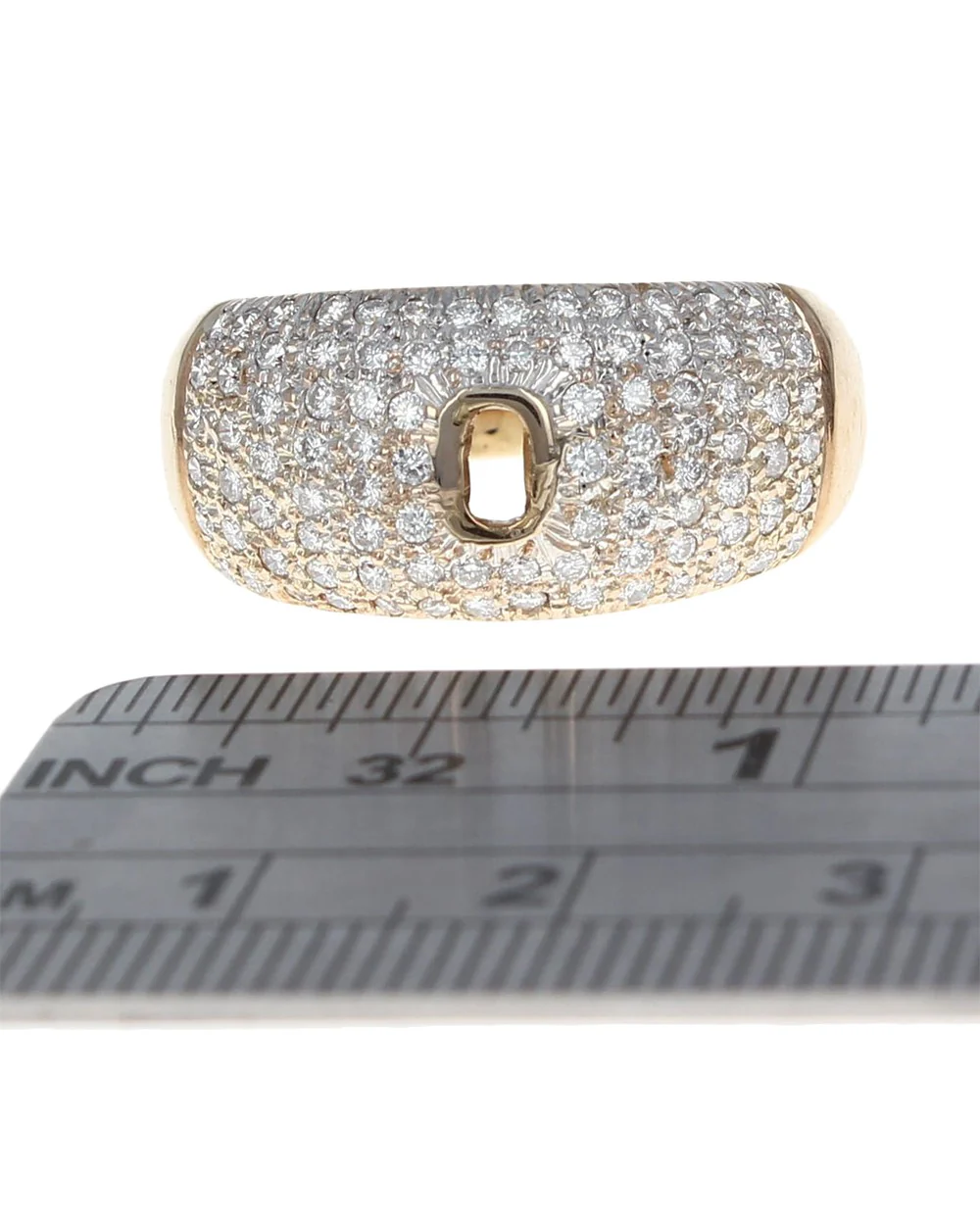 Diamond Pave Dome Semi Mounting Ring - Image 3