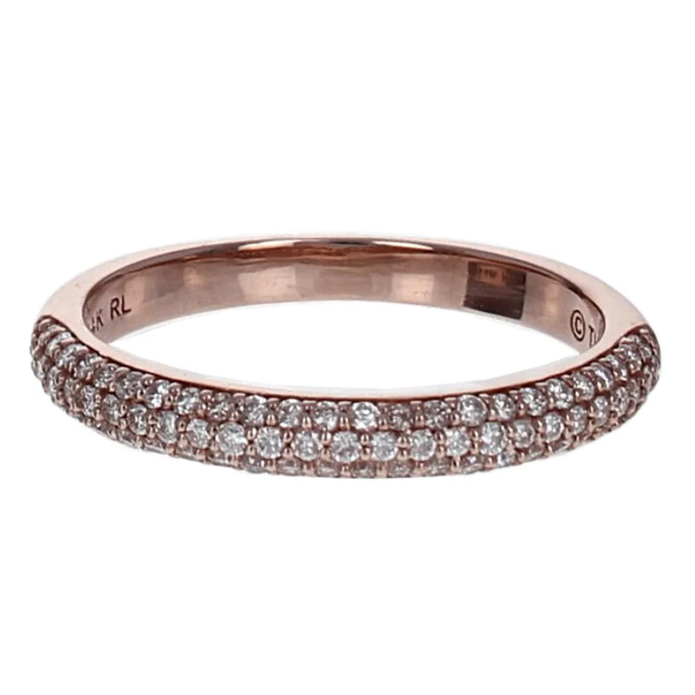 14K Rose Gold Diamond Pave Wedding Band - Image 2