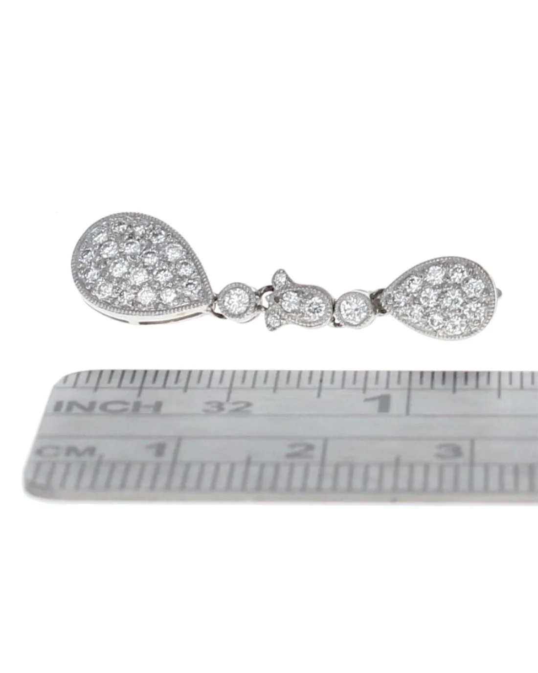 Diamond Pear Shape Dangle Earrings - Image 3