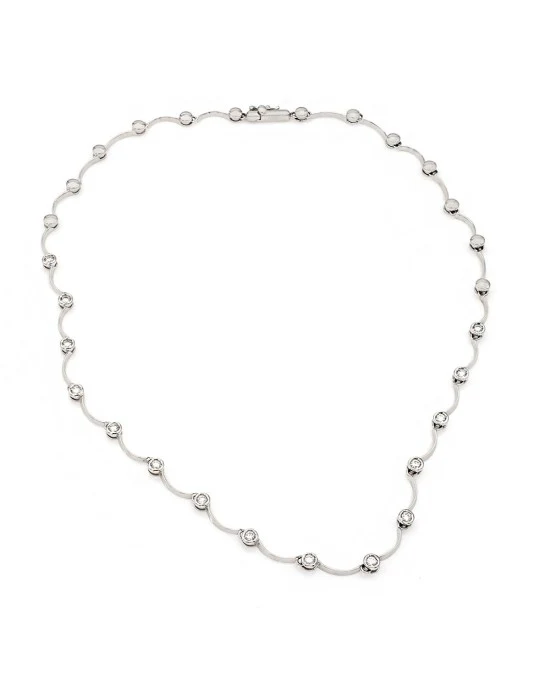 Diamond Scalloped Necklace in Gold - Image 2