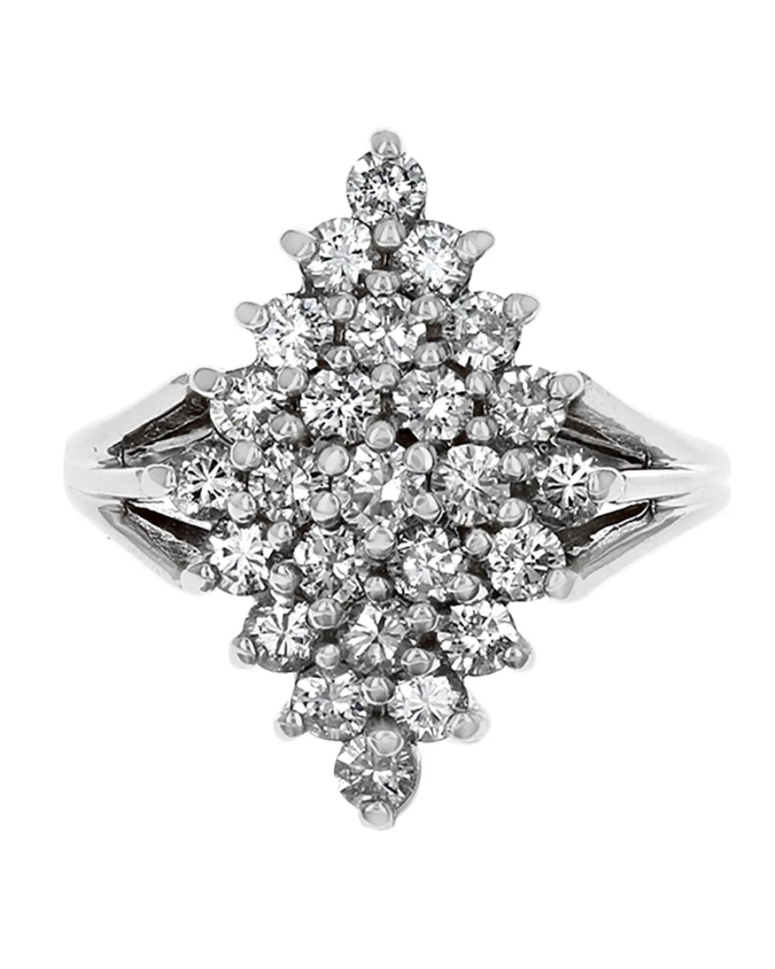 Diamond Shaped Diamond Cluster Ring - Image 2