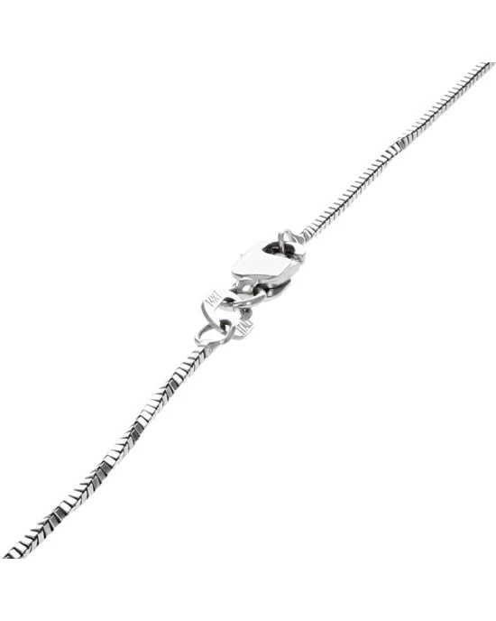 Diamond Solitaire Swirl Drop Necklace in White Gold - Image 2