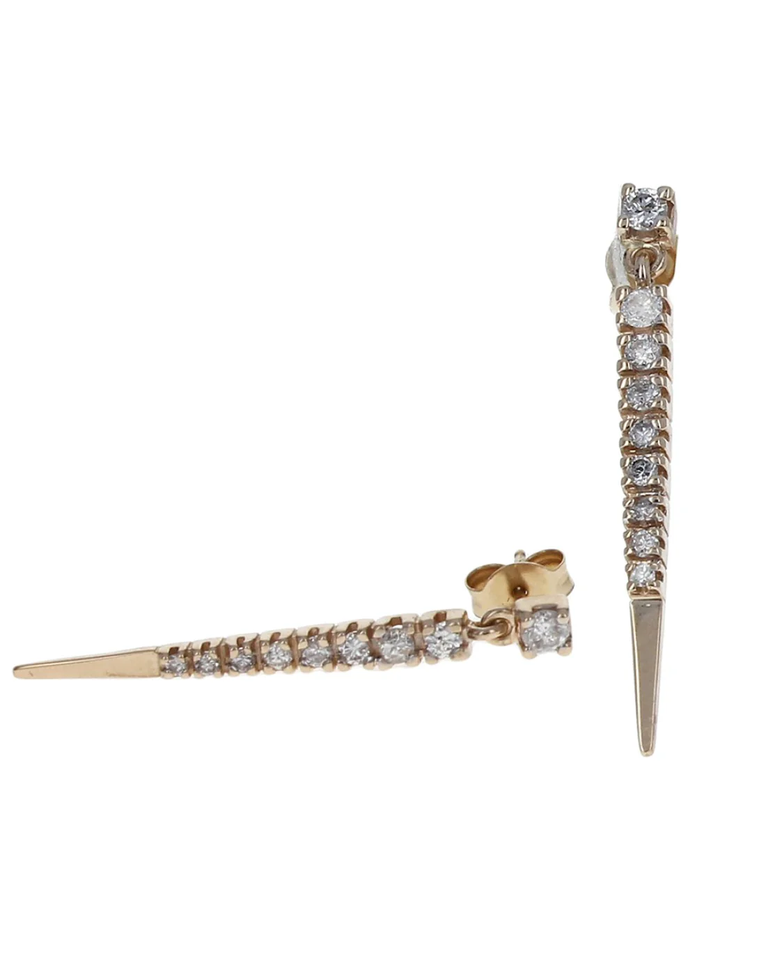 Diamond Spear Shaped Dangle Earrings - Image 2