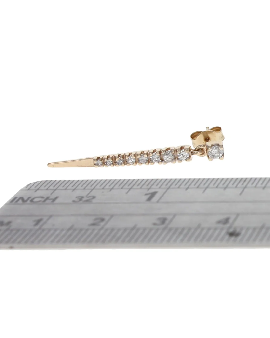 Diamond Spear Shaped Dangle Earrings - Image 3