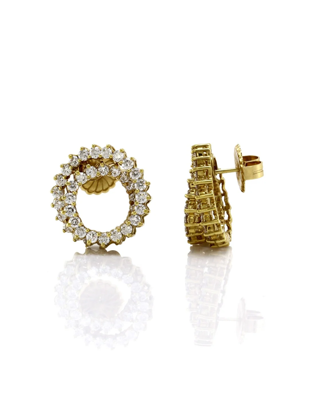 Diamond Spiral Earrings in Gold - Image 2