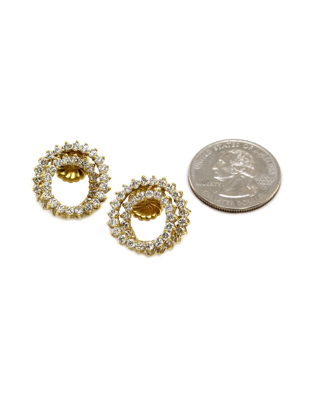 Diamond Spiral Earrings in Gold - Image 3