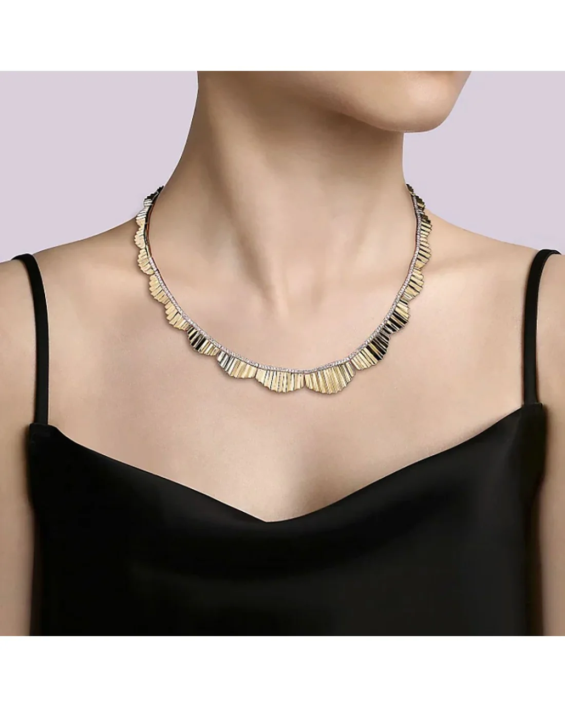 Gabriel & Co. Contemporary Collection Diamond Scalliped Necklace - Image 3