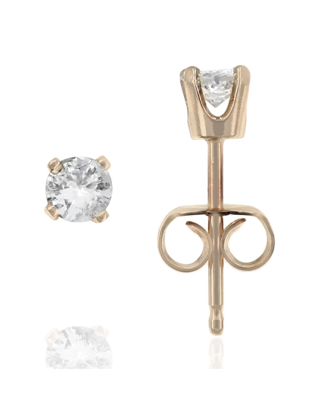 Diamond Stud Earrings in Yellow Gold
