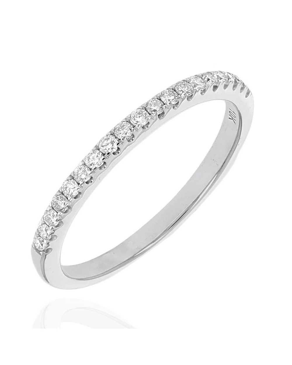 Diamond Thin Band Ring in White Gold