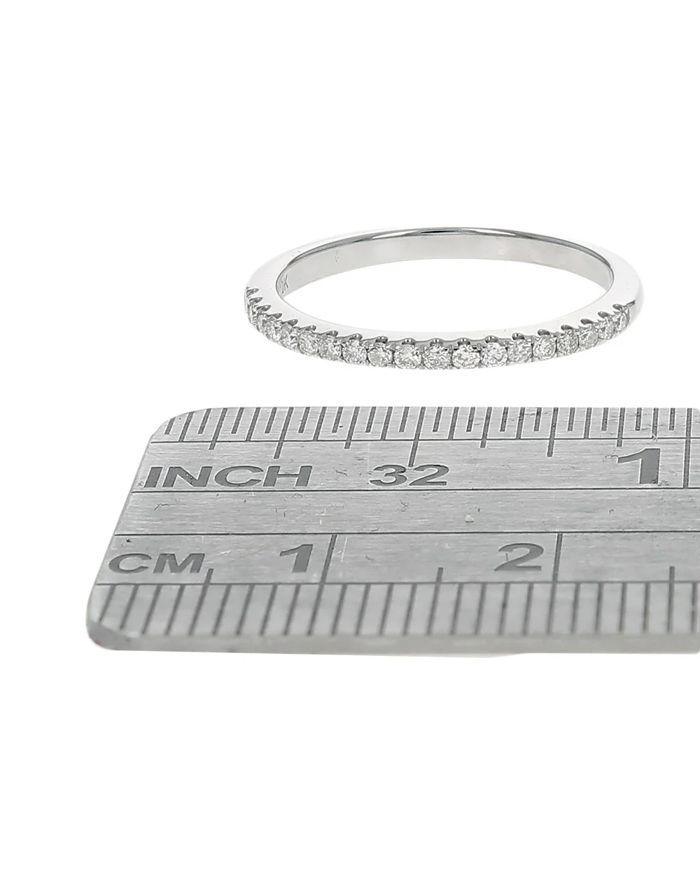 Diamond Thin Band Ring in White Gold - Image 3
