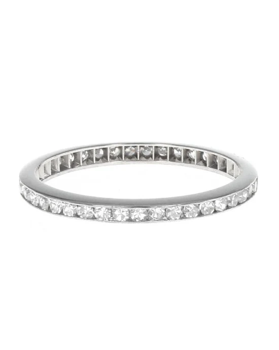 Diamond Thin Eternity Band in Platinum - Image 2