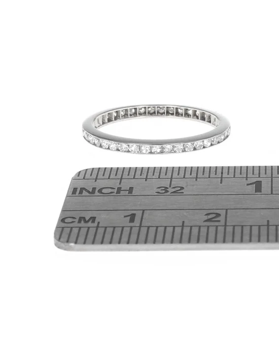 Diamond Thin Eternity Band in Platinum - Image 3