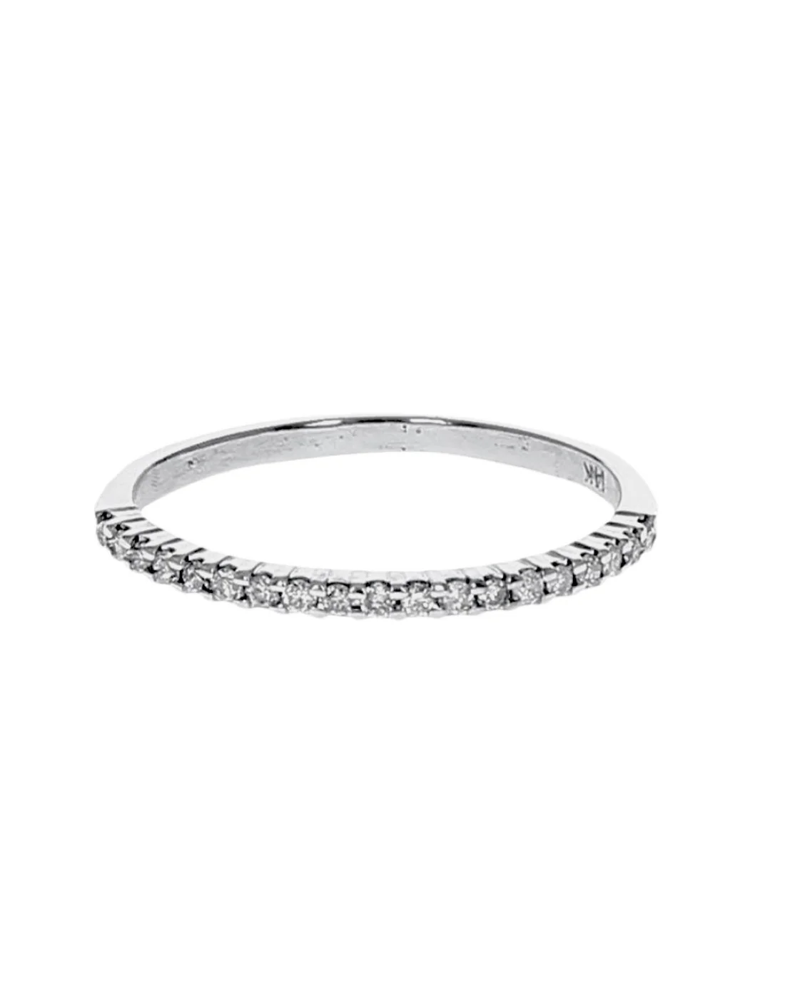 Diamond Thin Wedding Band in White Gold - Image 2