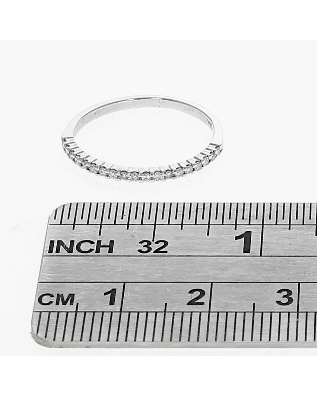 Diamond Thin Wedding Band in White Gold - Image 3