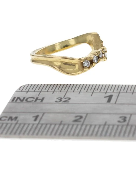 Diamond Wave Band in Yellow Gold - Image 3