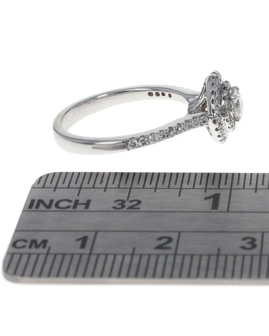 Double Halo Diamond Ring in White Gold - Image 3