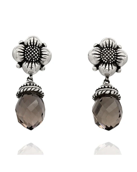 Dweck Quartz Earrings in Silver