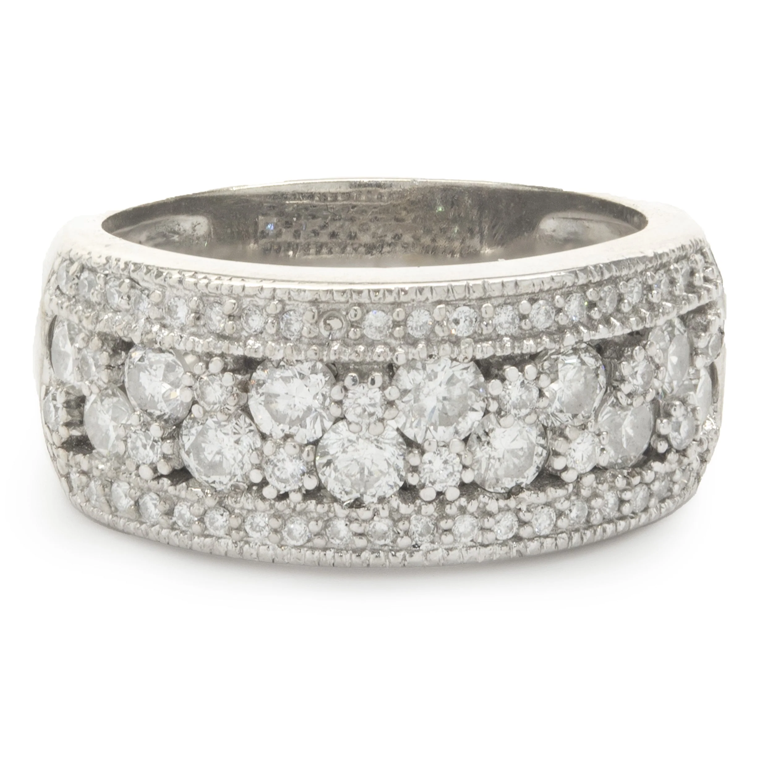 Effy 14 Karat White Gold Diamond Bubble Band