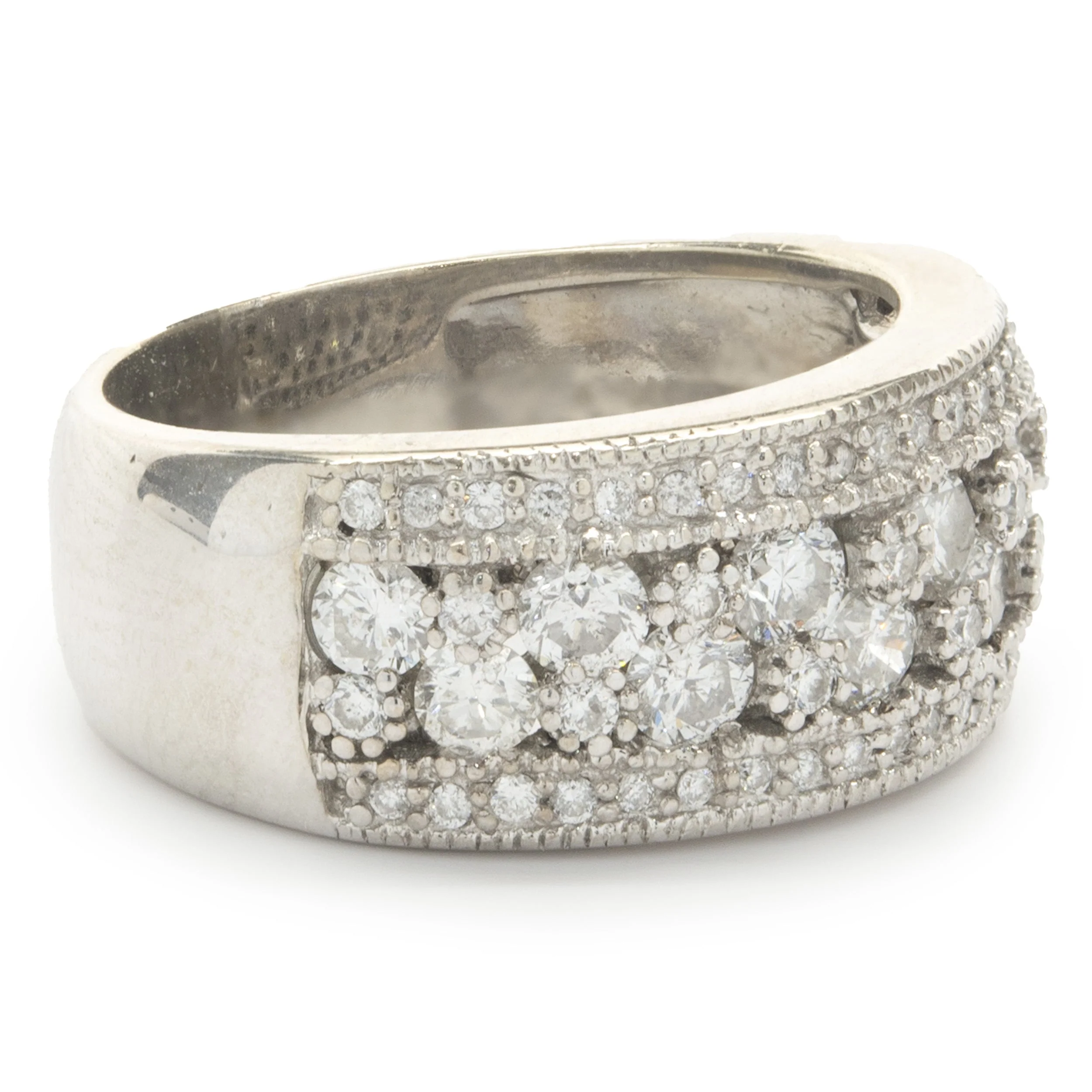 Effy 14 Karat White Gold Diamond Bubble Band - Image 2