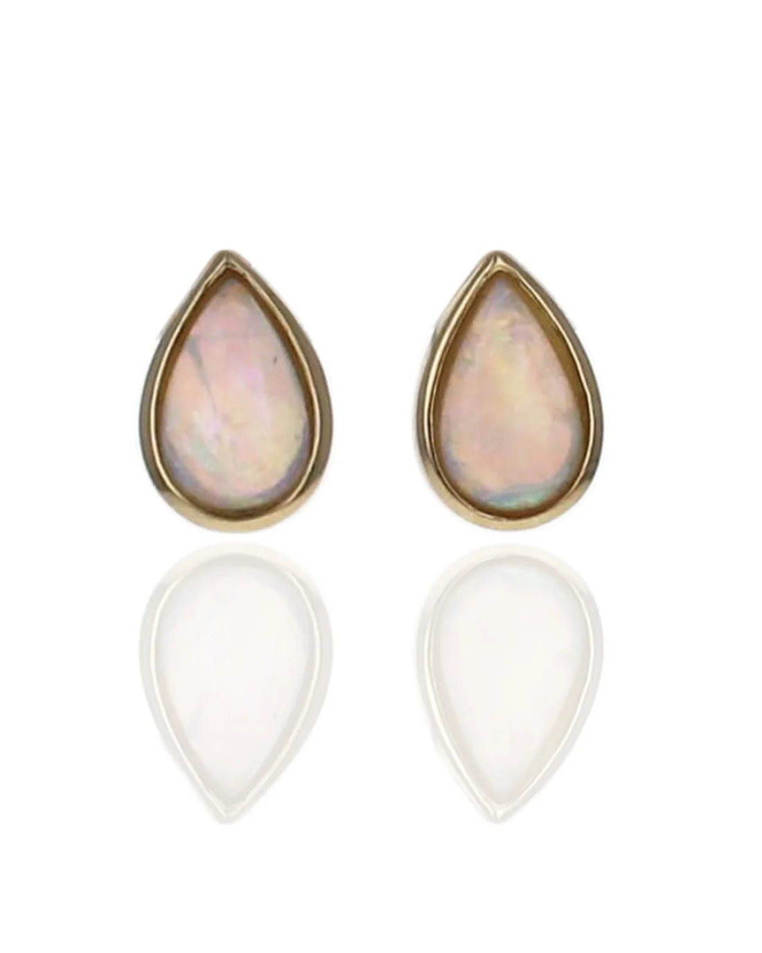 Ethiopian Opal Pear Shape Stud Earrings - Image 2