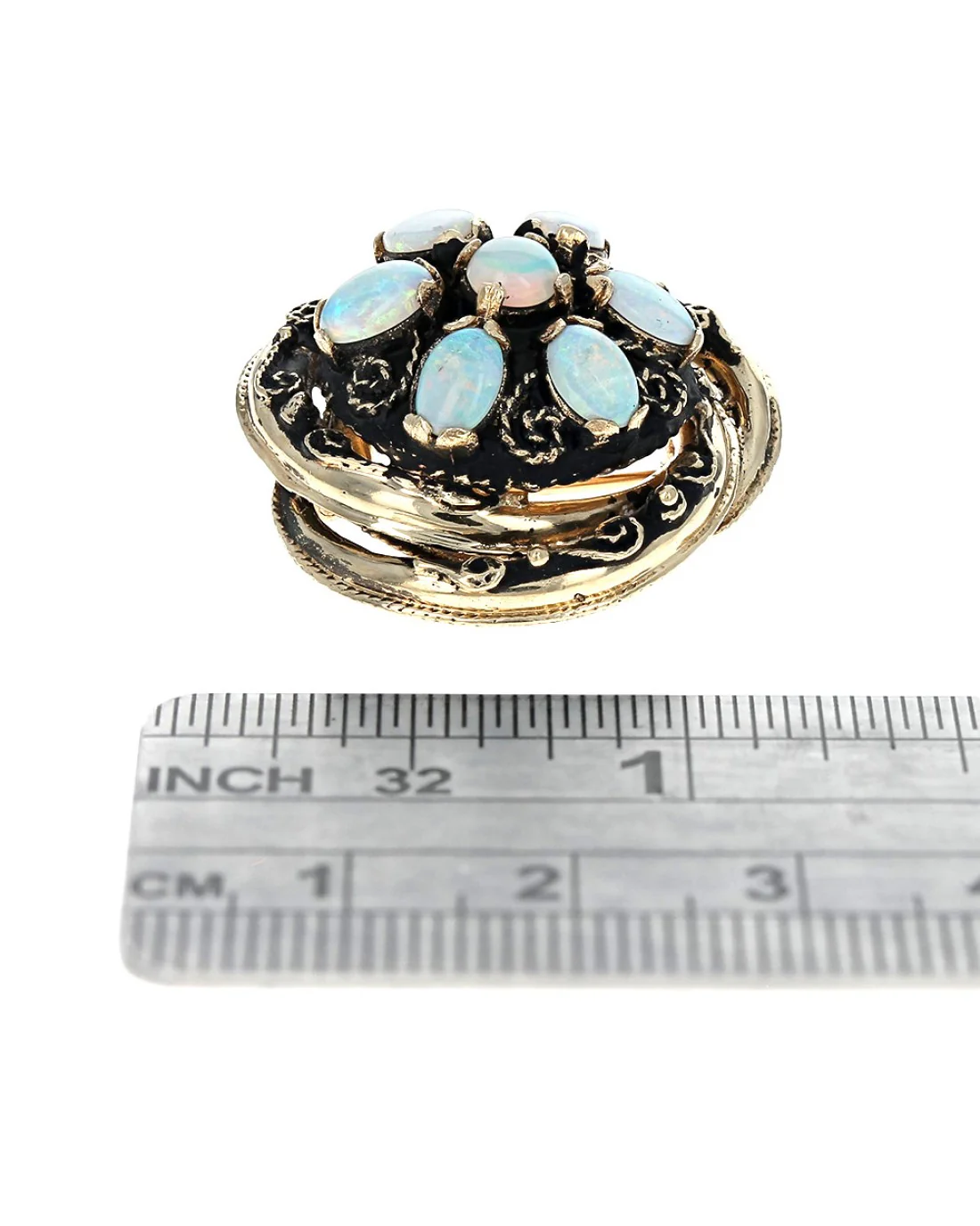 Ethiopian Opal Scroll Accent Pin - Image 3
