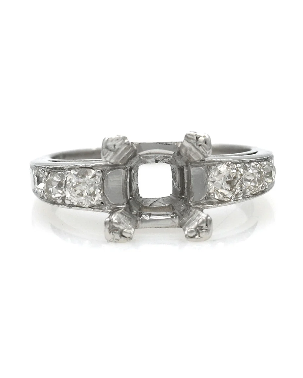 European Cut Diamond Mounting in Platinum - Image 2