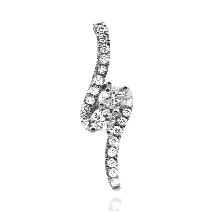 Ever Us 14K White Gold Diamond Bypass Pendant
