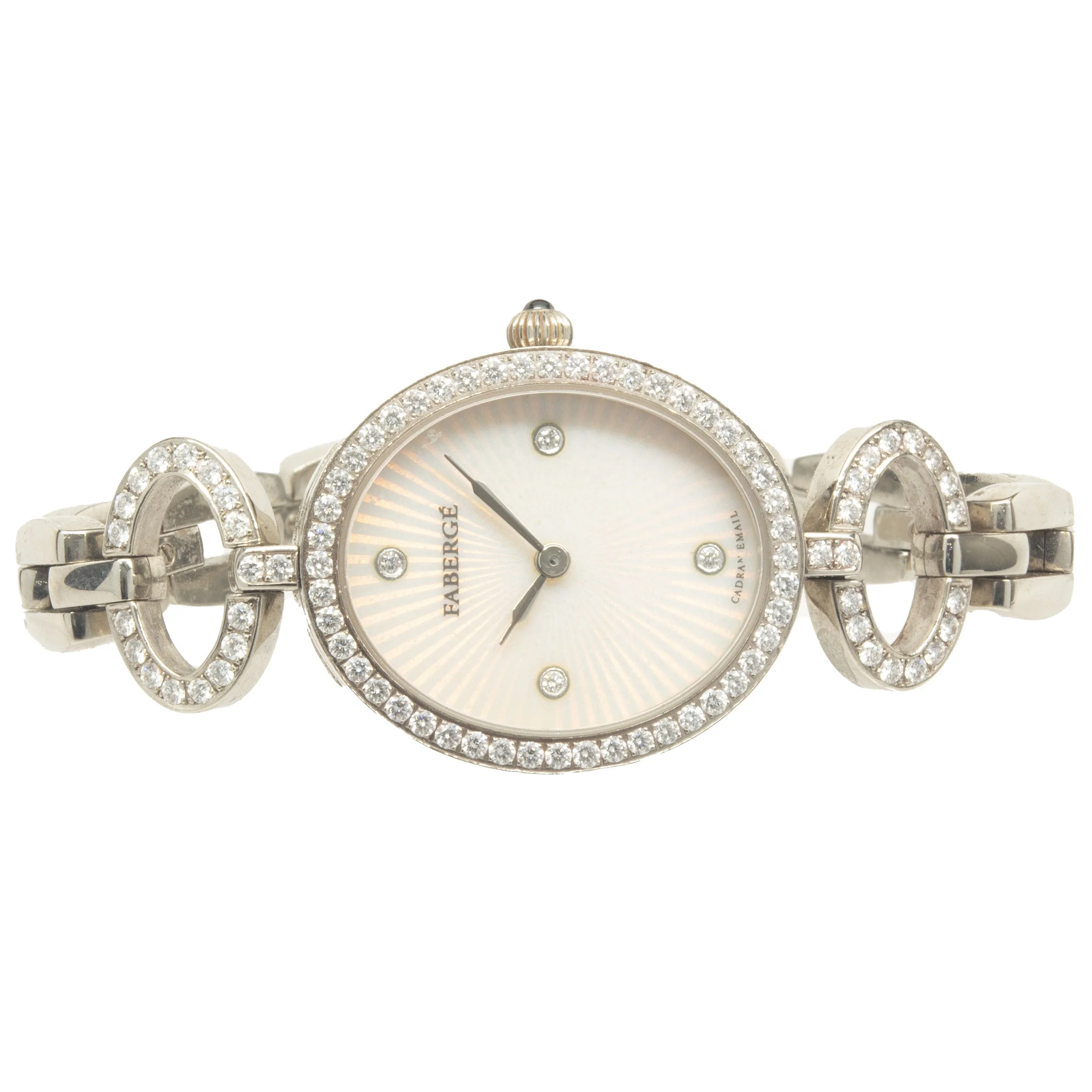 Faberge 18 Karat White Gold Diamond and Mother of Pearl Anastasia Dress - Image 2
