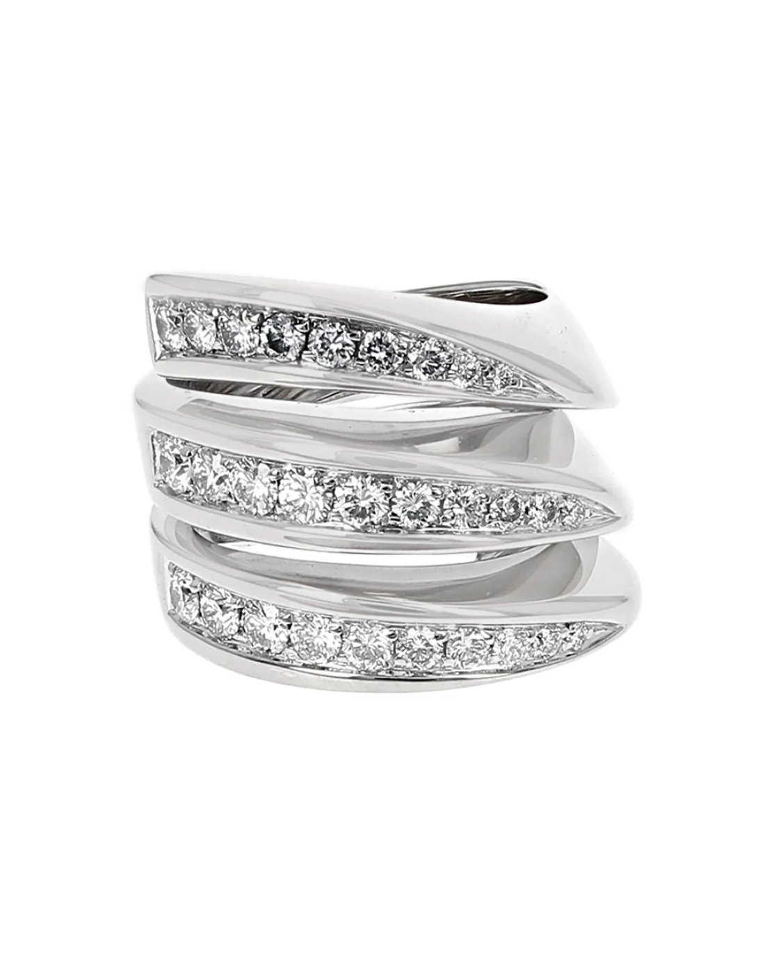 Fred of Paris 3 Row Diamond Wrap Around Ring - Image 2