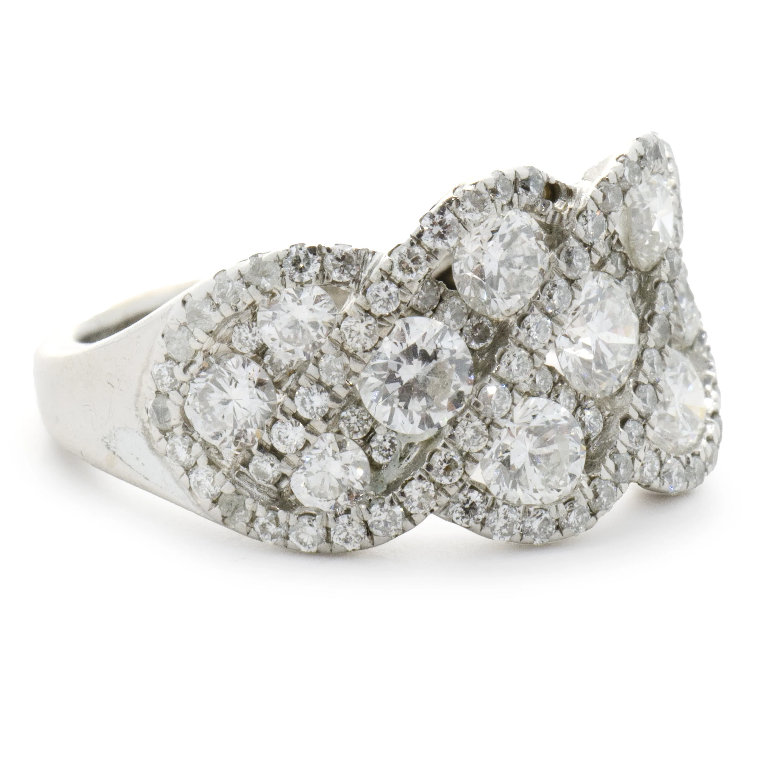 Gabriel & Co. 14 Karat White Gold Diamond Lace Cigar Band - Image 2