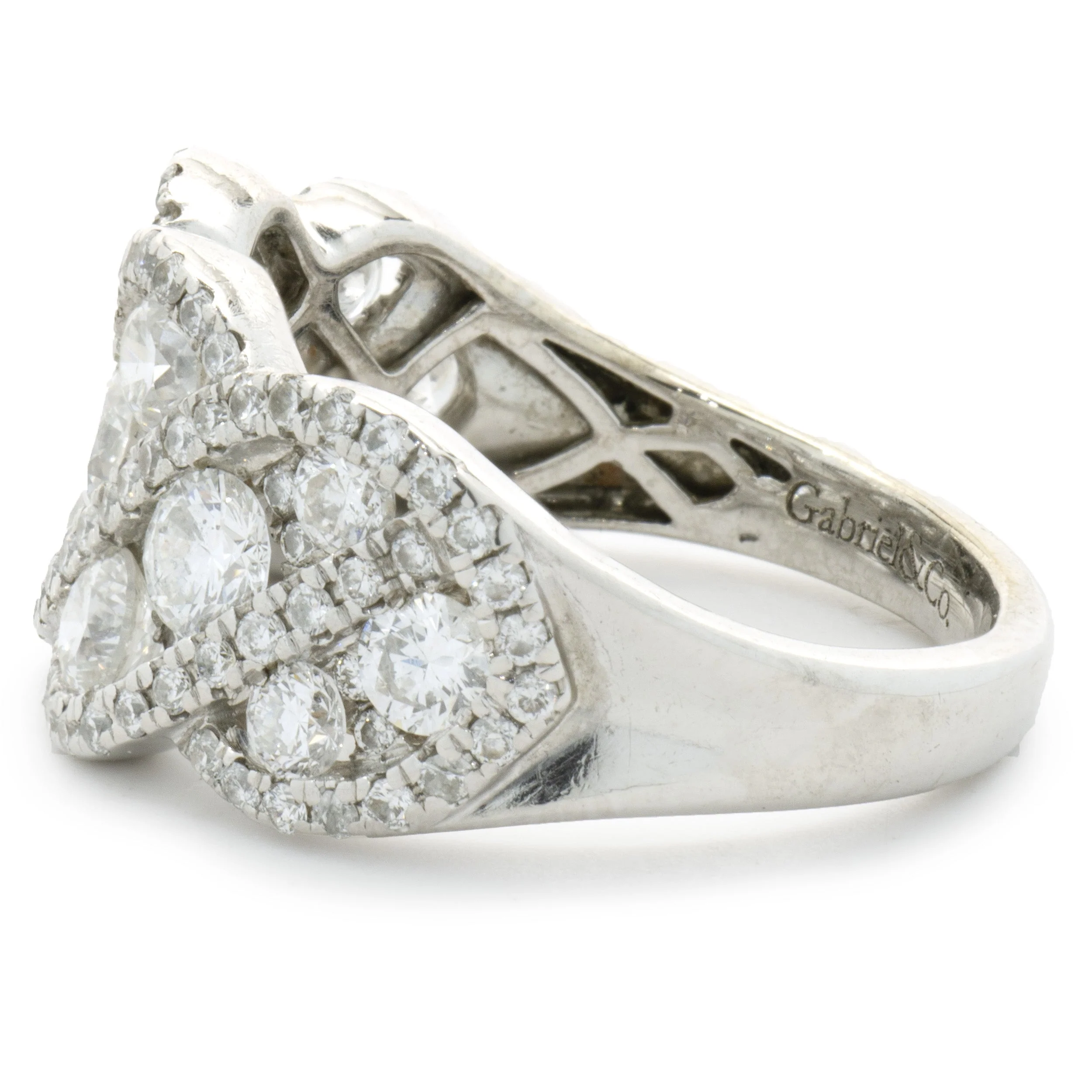 Gabriel & Co. 14 Karat White Gold Diamond Lace Cigar Band - Image 4