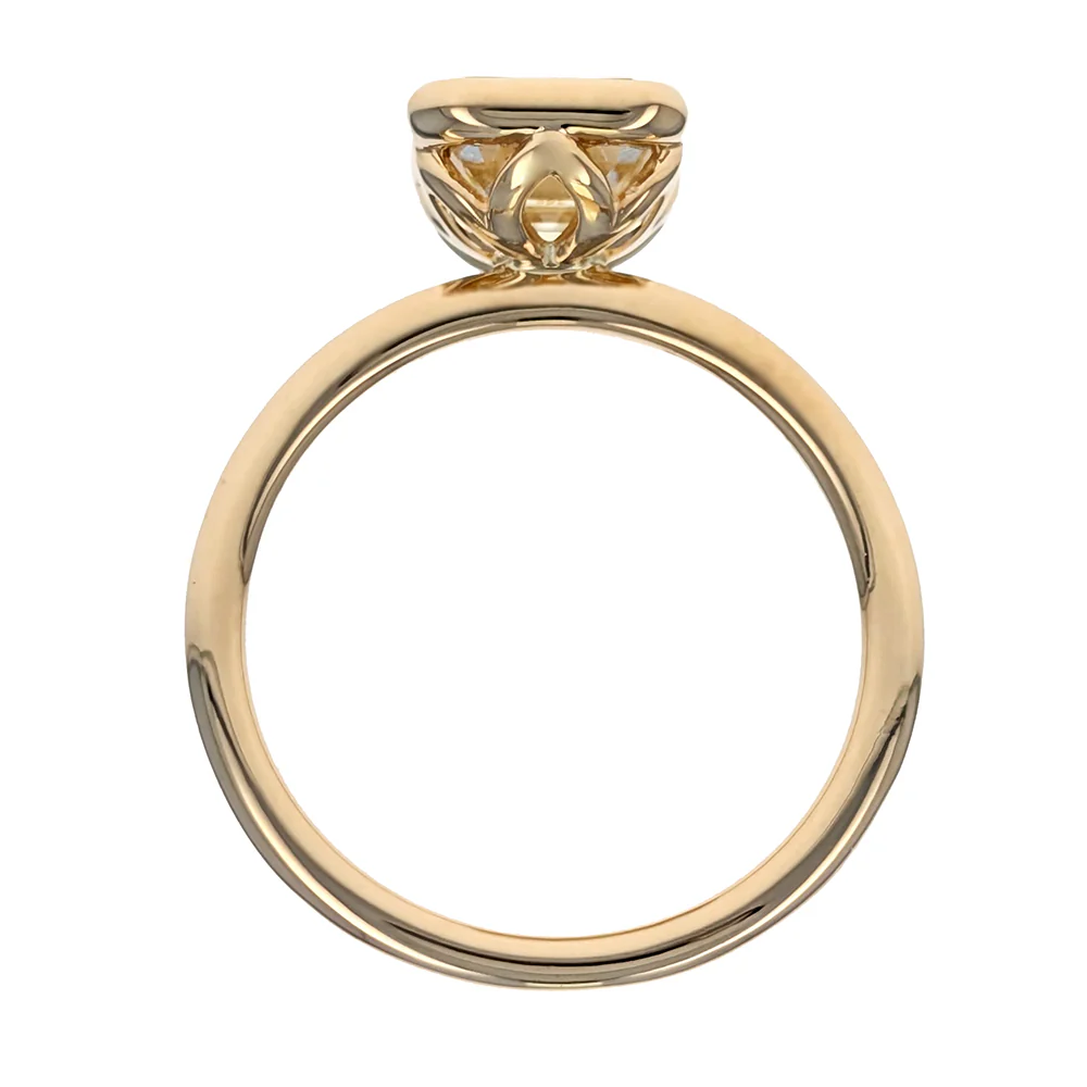 Gabriel & Co. 14K Yellow Gold Bezel Set Emerald Cut Diamond Engagement Ring - Image 2