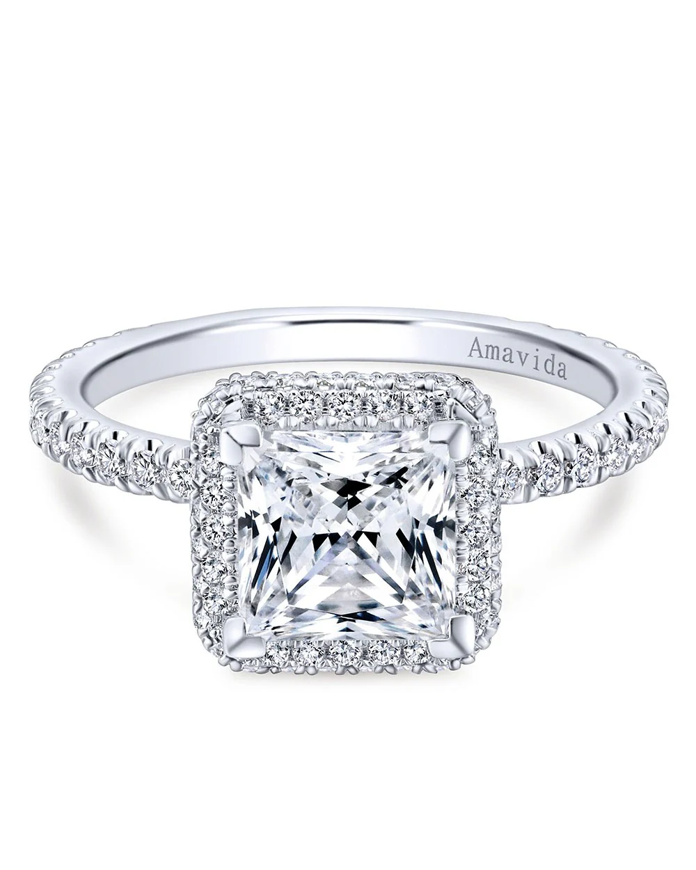 Gabriel & Co. Amavida Pave Diamond Engagement Ring Mounting in Gold