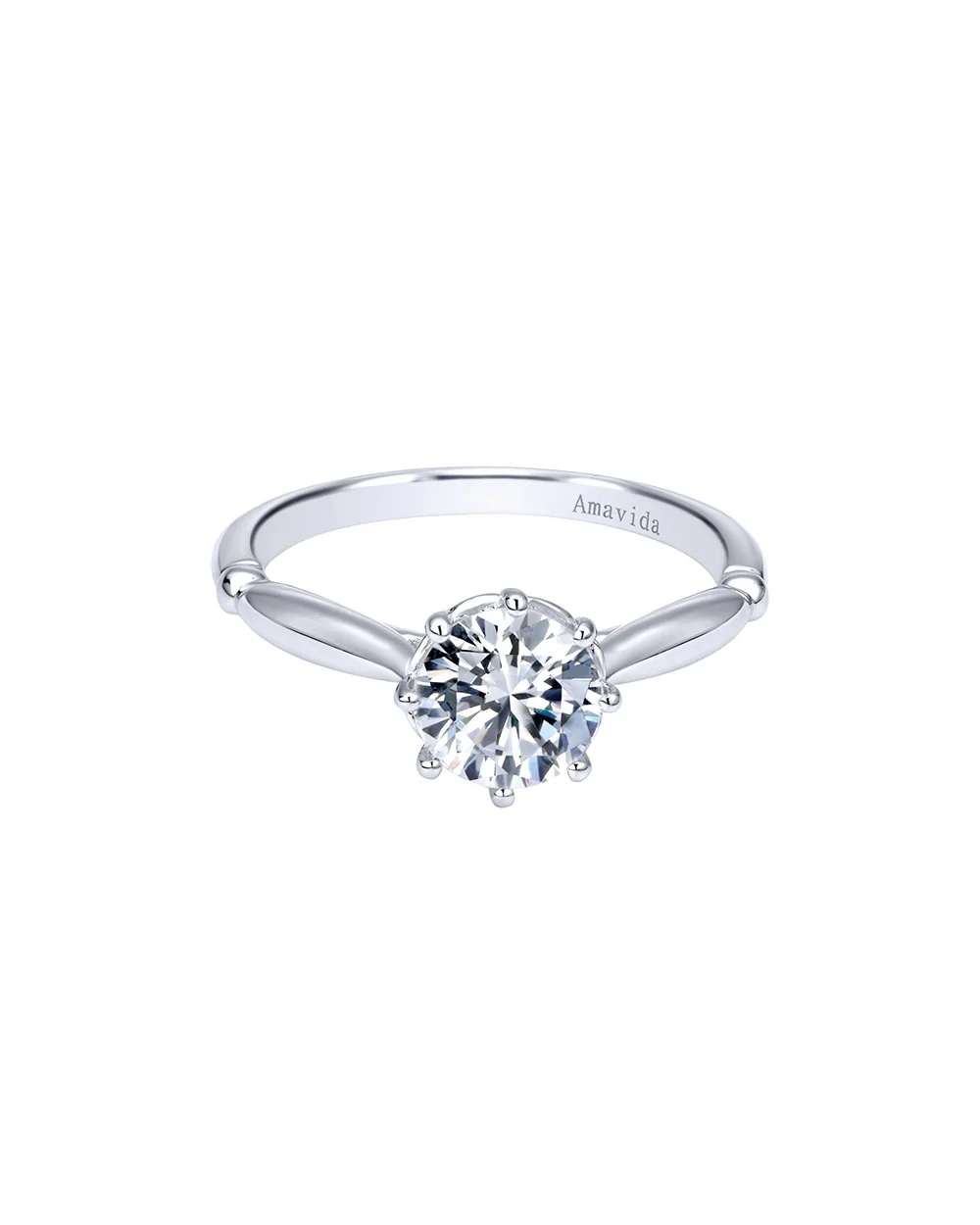 Gabriel & Co. Amavida Solitaire Ring Mounting in 18K White Gold - Image 5